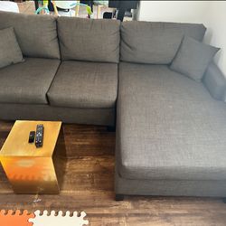Couch: 2- Piece Charcoal Gray Sectional