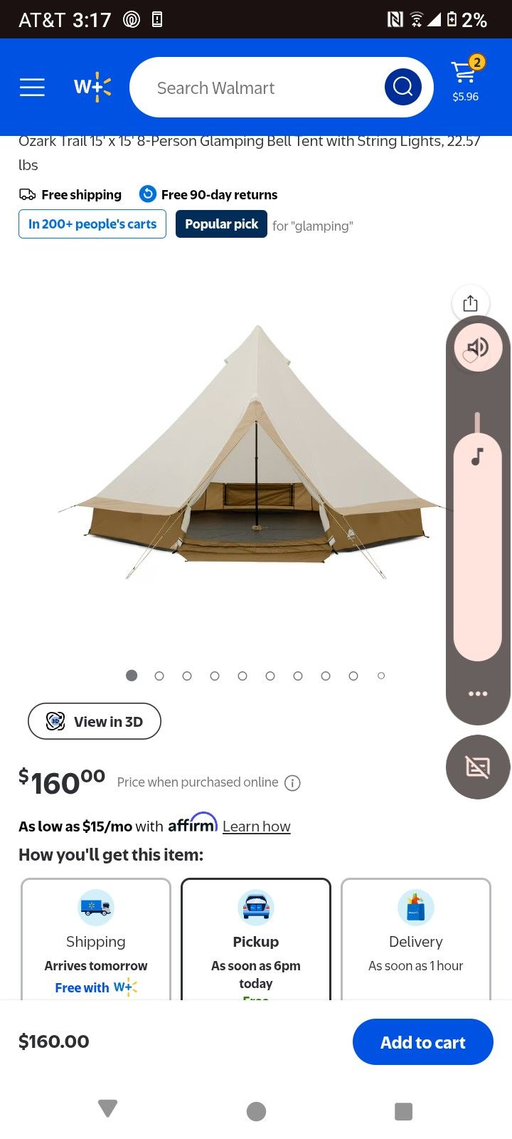 8man Glamping Tent With LED Lights