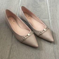 Size 6 Beige Kate Spade Leather Flats