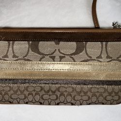 Vintage Coach Brown Patchwork Wristlet 