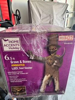 Halloween scary pumpkin soul slasher. Over 6 feet tall animated with LED lights.