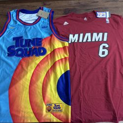 Lebron James Space Jam Jersey And  Miami Heat Bundle