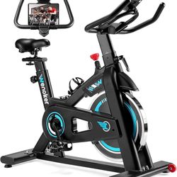 Exercise Bike, WENOKER Stationary Bike for Home, Indoor Bike with Silent Belt Drive, Heavy Flywheel, Comfortable Seat Cushion and Upgraded Digital Dis