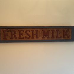 Wooden Rustic Sign “Fresh milk”