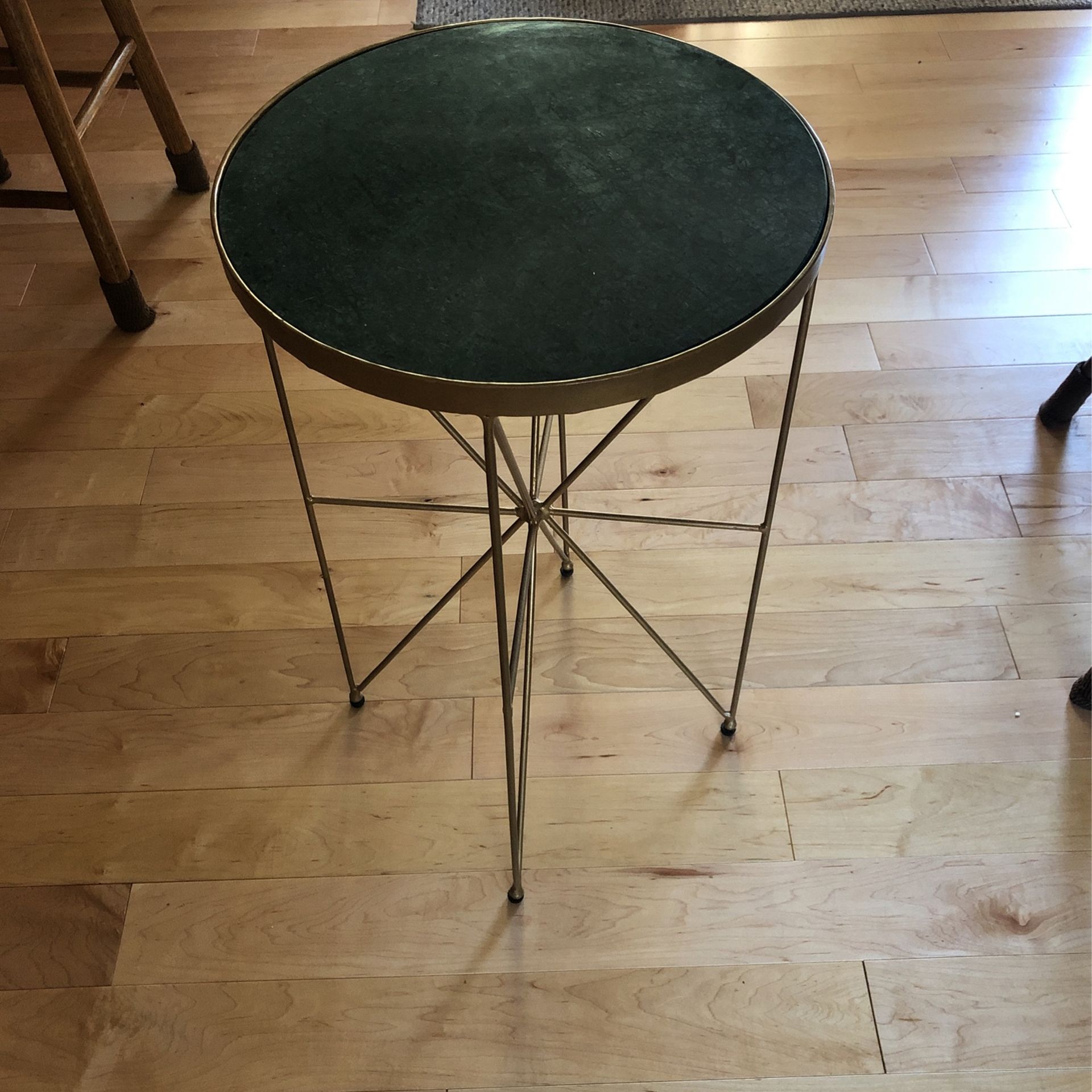 Green Stone And Metal Table