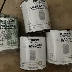 Rust Oleum- Flat White Paint - Pack Of 4 