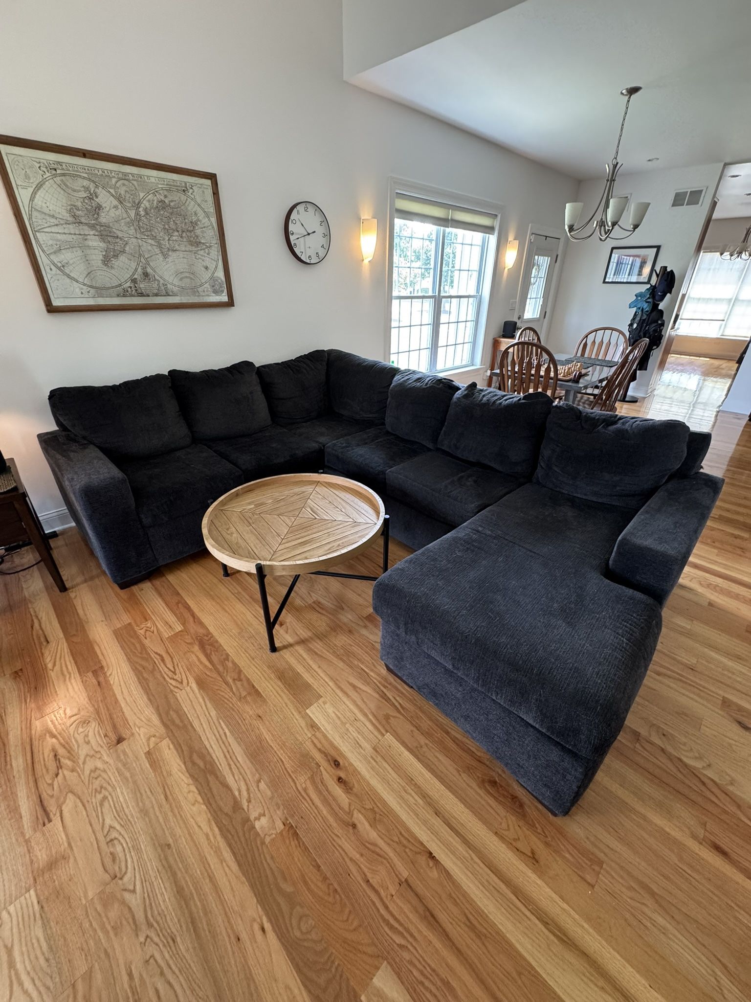 Sectional Couch + Circular Coffee Table
