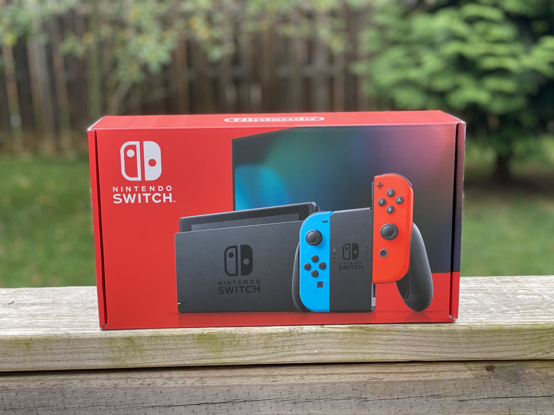 Nintendo Switch Console with Neon Red and Neon Blue Joy Con Brand New