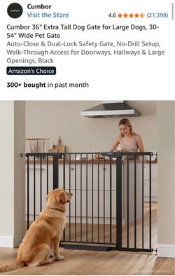 Cumbor 36" Extra Tall Safety Gate for Pets & Kids (30"–54") –  New