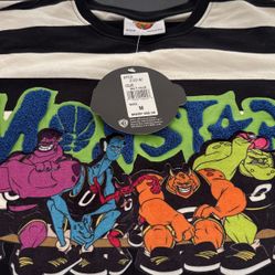 Space Jam Monstars Men’s Medium Striped Shirt