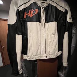 White Harley leather jacket