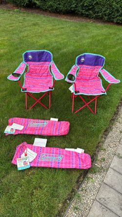 2 Kids Coleman Camping Chairs - Glow In The Dark