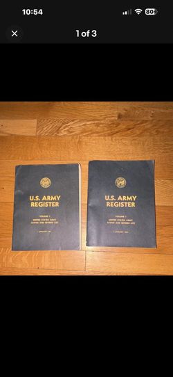 U.S. Army Register Vol I Active & Retired List 1 January 1961&1964 Softcover
