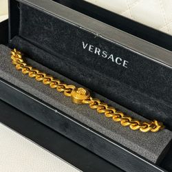 Mens Versace Medusa Gold Choker Necklace/Chain