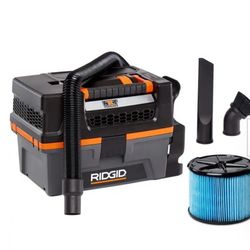 New! Retail  $129 RIDGID
3 Gallon 18-Volt Cordless Handheld NXT Shop Vacuum Wet Dry Vac (Tool Only) with Filter, Expandable Hose and Accessories