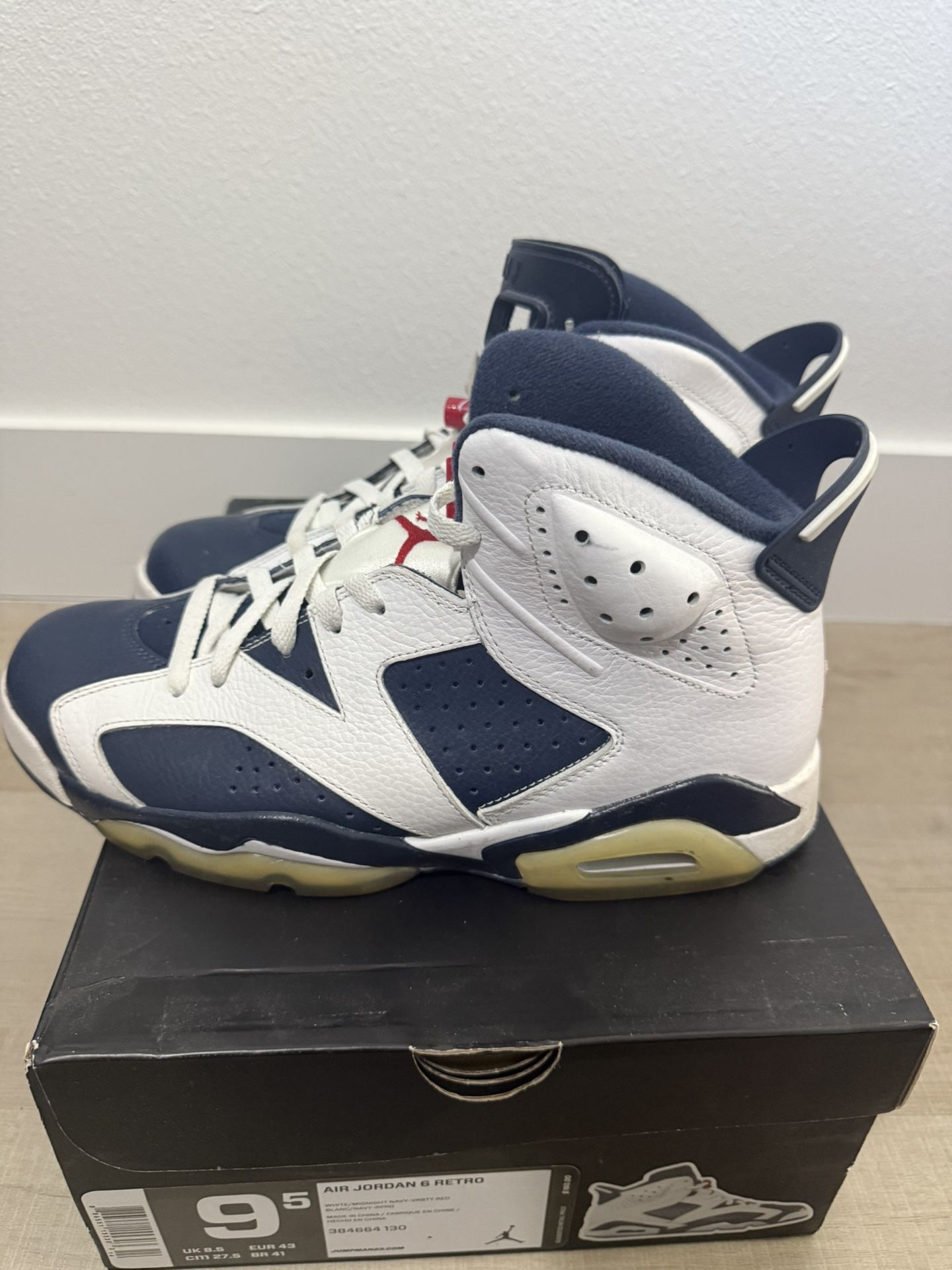 Air Jordan 6 Retro Olympic 2012 Sz 9.5