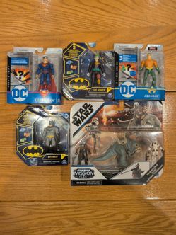 5 Action Figures (1 Star Wars & 4 DC)