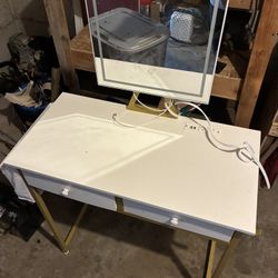 White And Gold Vanity 