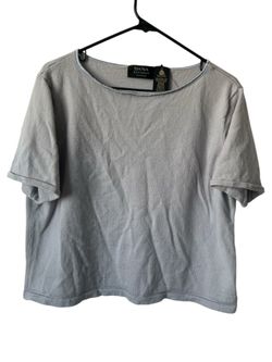 DANA BUCHMAN 3x  Woolmark TEE TOP SHIRT Gray short Sleeve 100% Merino  Measurements in the pictures.  Comes from a pet and smoke free home. Elevate yo