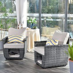 Patio chair set outdoor chair set two-piece patio chairs underneath storage / pet bed ☑️🆕