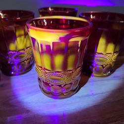 4 Eye Winker Cadmium Glass Tumblers