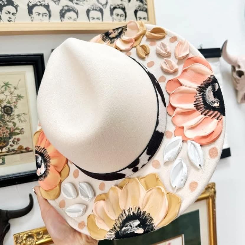 Original Hand-Painted Cowgirl Hats – Statement Pieces for Festivals, Concerts, & Events!