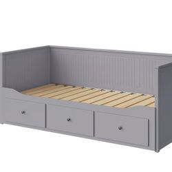 Daybed frame with 3 drawers, gray, Twin