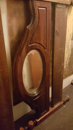 Beautiful Dark solid wood Queen/full Bed frame