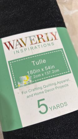 New! 5 yards of Black Tulle.