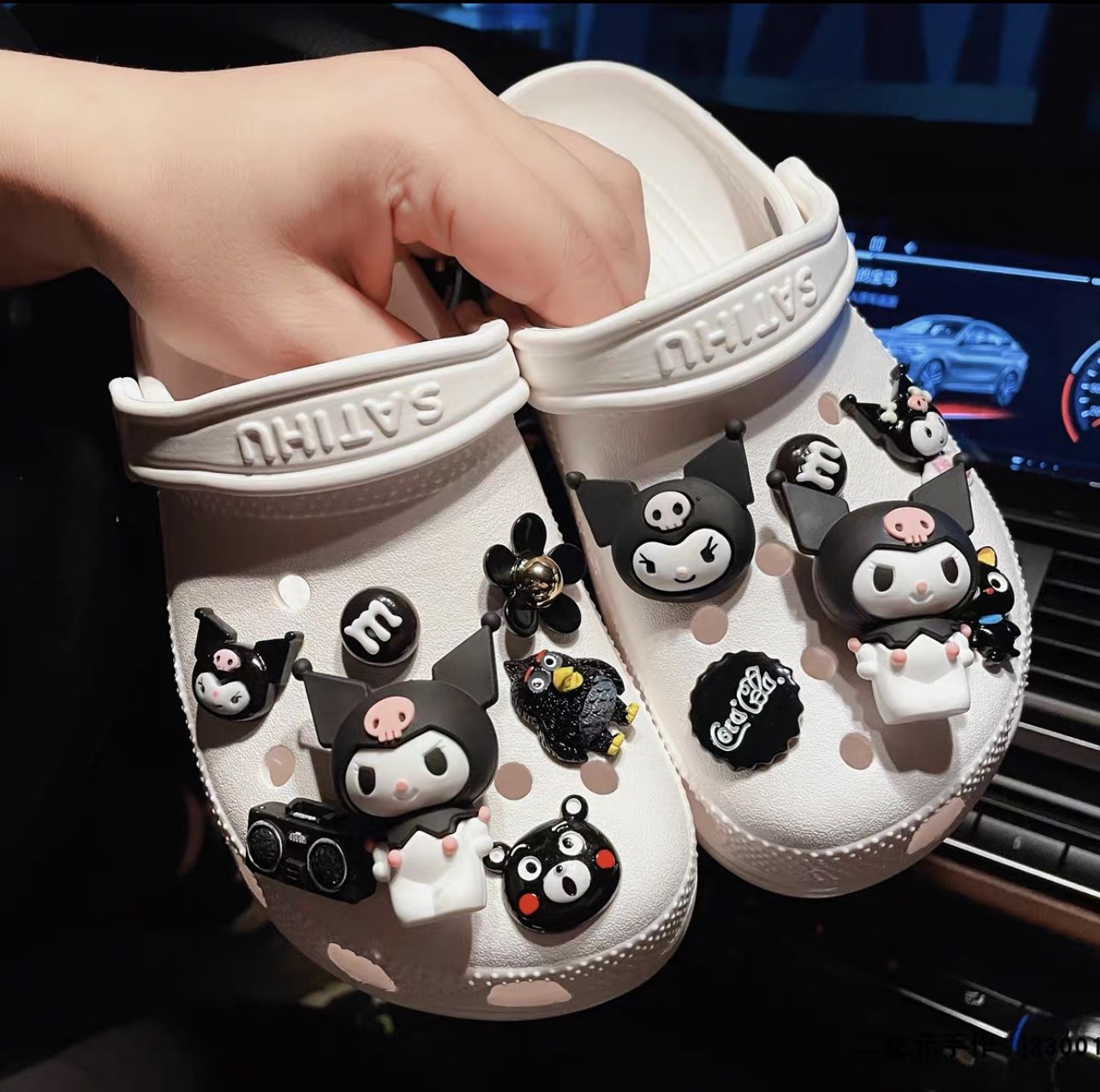Black Tomboy Shoes Charm Set for Crocs Shoes / Sandals