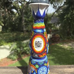Clase Azul Bottle Decorated With Rare Huichol Art 1/1 Design. 