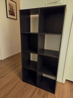 Black 8-Cube Storage Bookshelf