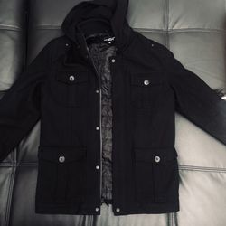 Black Wool Blend Men’s Coat Sz Large