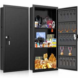 Lockable In Wall Safe with 50 Hooks