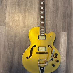 Gold Hollow body Electric Guitar