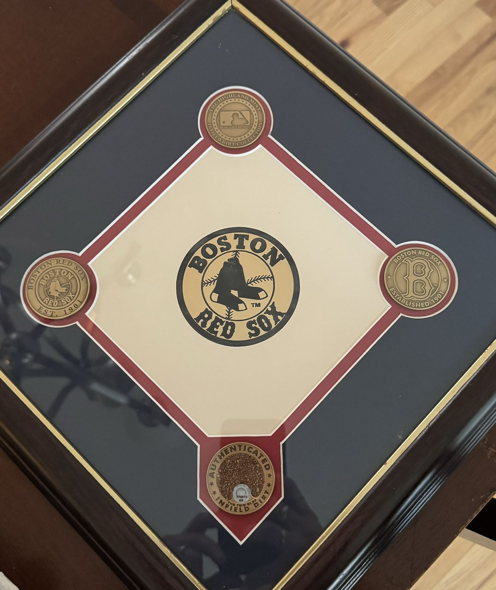 Boston Red Sox Highland Mint 4 Bronze Coin Infield Dirt Numbered Plaque