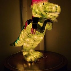 Lit Tinsel Dinosaur