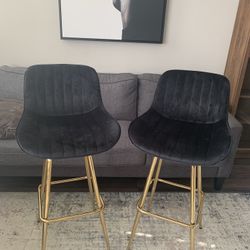 Black Velvet Bar Stools (2x)