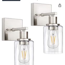Set of 2 Wall Sconces for Brushed Nickel Vanity Light Fixtures