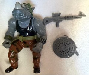 Vintage TMNT Soft Head Rocksteady Complete