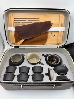 Japanese Tea Set, Portable Ceramic TeaSet, Asian Tea Sets for adult, Tea Gift sets, Travel Tea Set with Teapot,Teacups,Tea Canister,Tea Tray and Trave