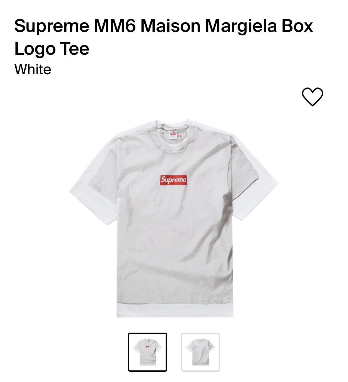 supreme margiela box logo shirt size small 