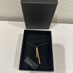 New! 14K Gold Golden Clef Necklace 