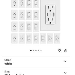 ELEGRP Matte White Standard Decorator Electrical Wall Outlet 15A 125V, 20 Pack
