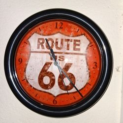 ROUTE 66 LED VINTAGE QUARTZ WALL CLOCK 