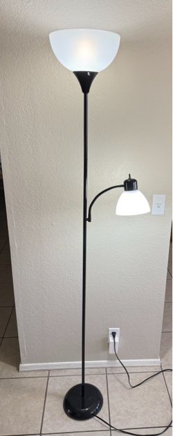 Mainstays 72 in Black Combo Floor Lamp with Adjustable Reading Lamp