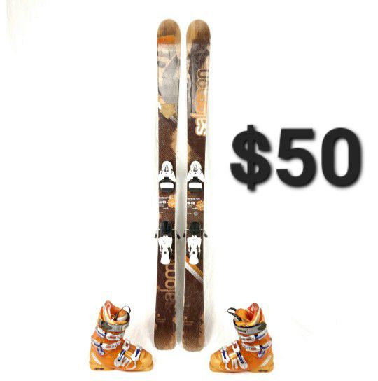 170 cm Salomon Sentinel 93 skis + boots package 170cm all mountain snowskis w binding used skiis mens skies men's skiis  size ski binding all mountain