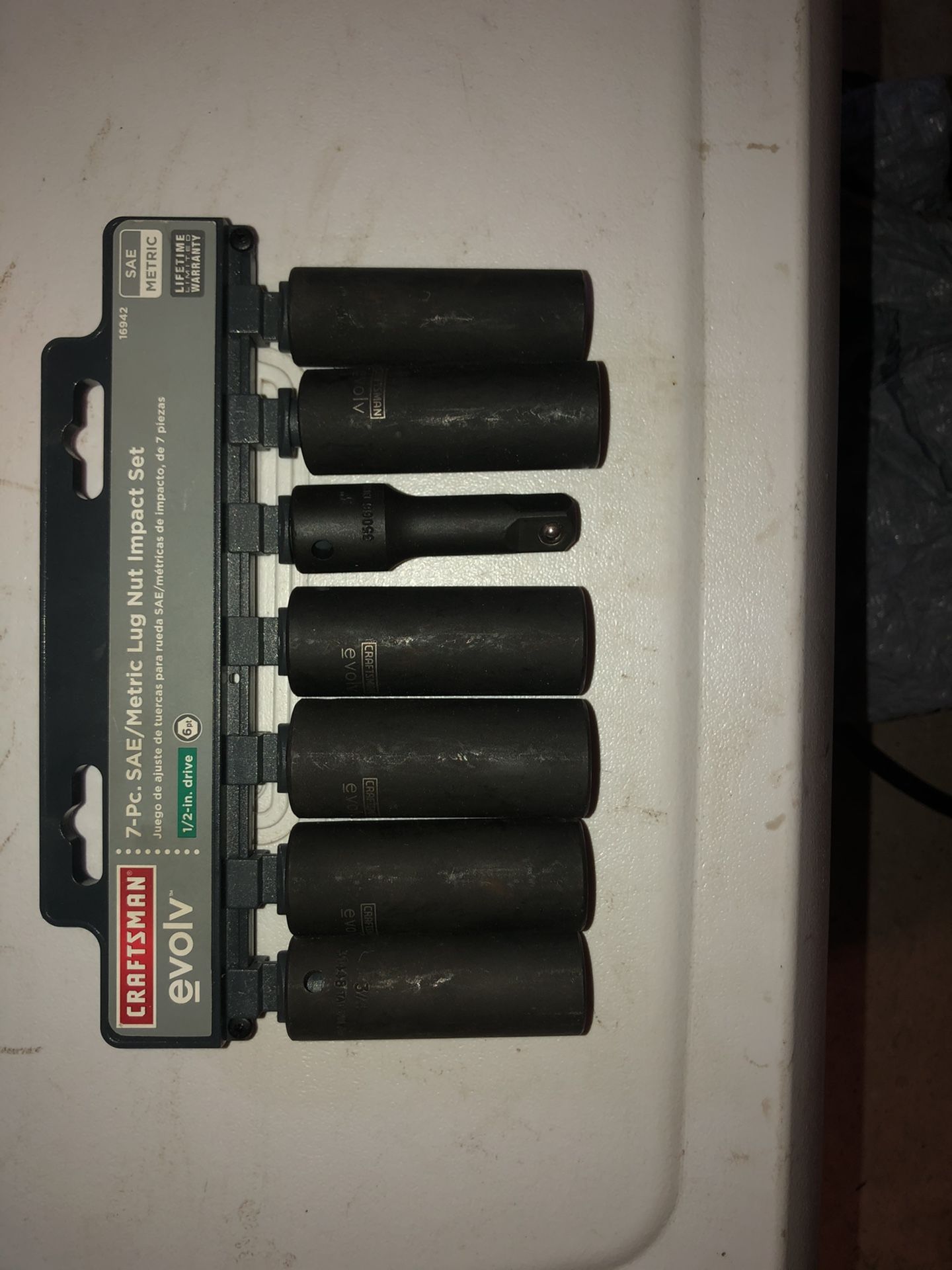 Craftsman 7pc SAE/Metric Lug Nut Impact Set 1/2” Drive