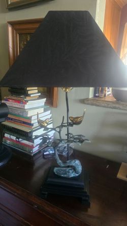 Fredrick Cooper Bronze Bird on Branch Table Lamp