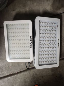 2 blurple grow lights king brand and cax sunny, king has 1 dead bulb